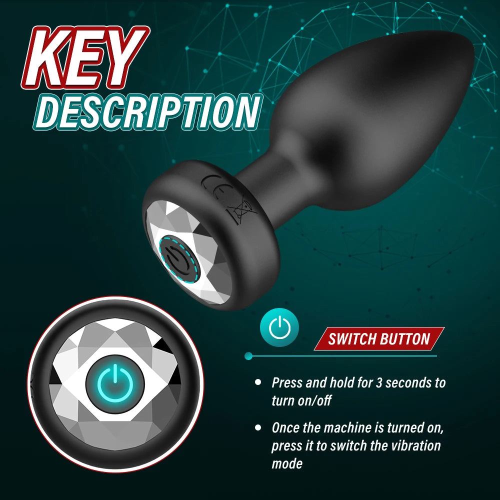 Anal Plug Vibrator for Men Butt Plug Portable Massager Wireless Remote Control Dildo Vibration Sex Toys for Male Adult Toys 18+