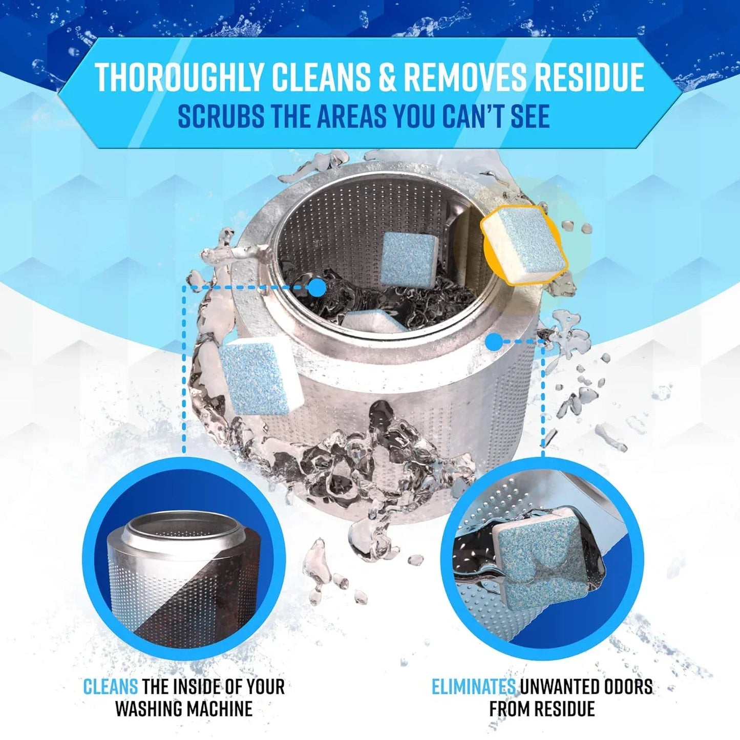 Washing Machine Cleaner Descaler Of 12/24pcs Pack-Deep Cleaning Tablets Odor Removing Tablets For Washer Laundry Supplies