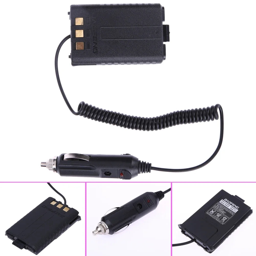 12V Car Charger Battery Eliminator for Baofeng Dual Band Radio UV-5R UV-5RE UV-5RA Two Way Radio Walkie Talkie Accessories