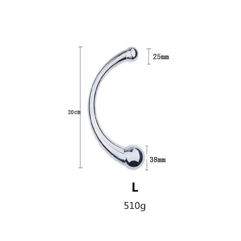 Double Ended Stainless Steel G Spot Wand Prostate Massage Stick Penis P Spot Stimulator Anal Dildo Plug Sex Toys for Men Women