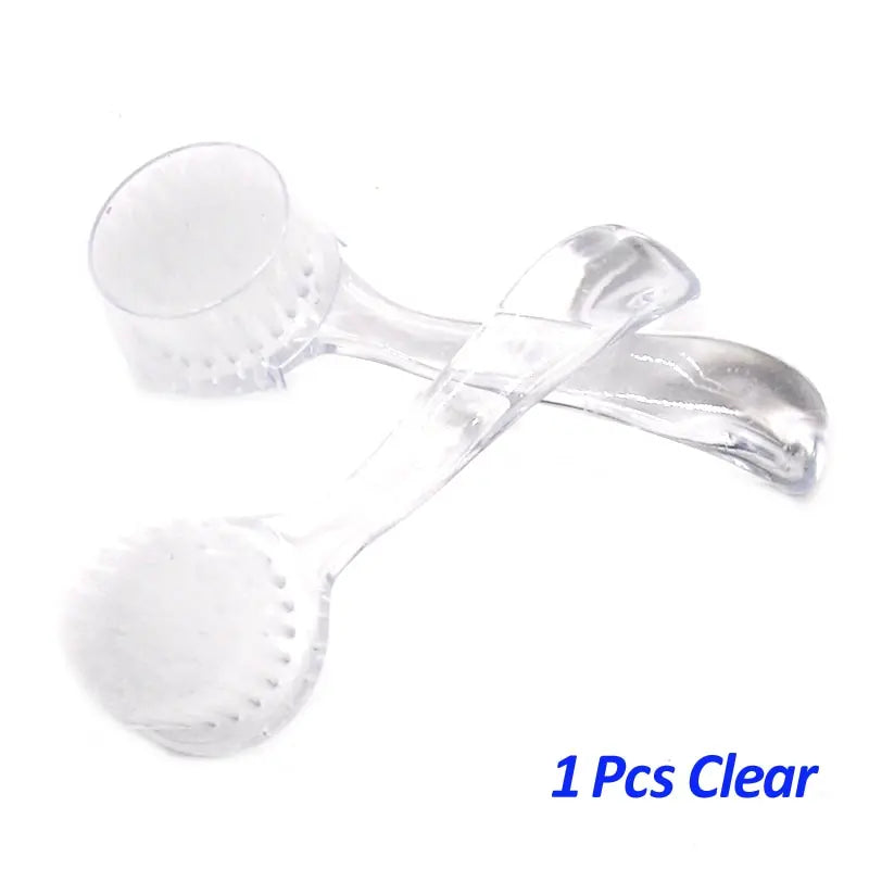 New Plastic Nail Brush Soft Remove Dust Make Up Washing Brushes Dust Round Head Powder Clean With Cap Pedicure