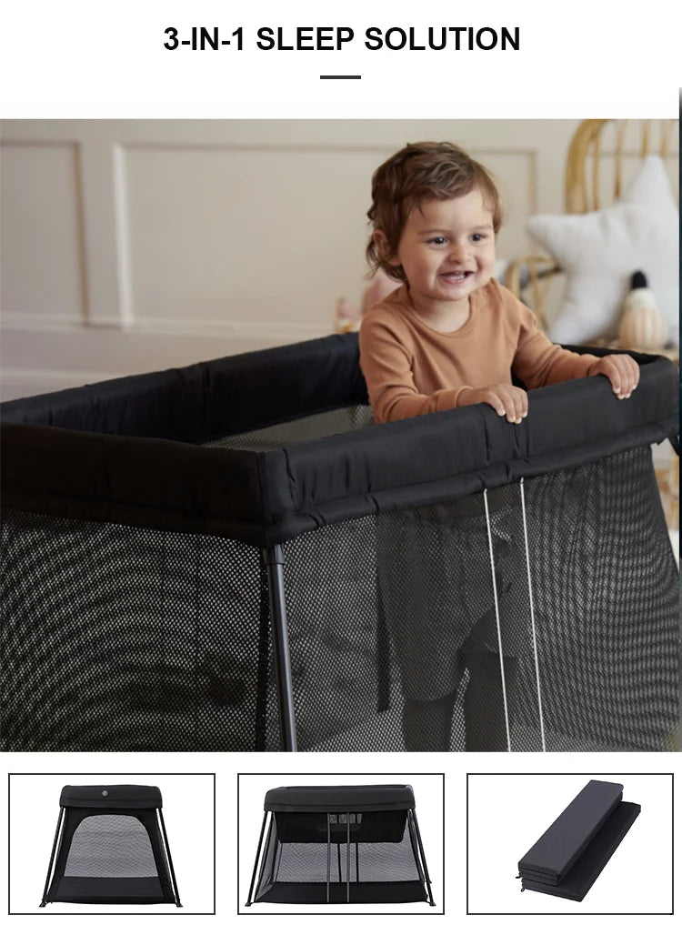 Outdoor Mini Folding Safety Infant Portable Playyards Baby Sleeping Bedside Bassinet Foldable Playpens Bed Cot Travel Baby Crib