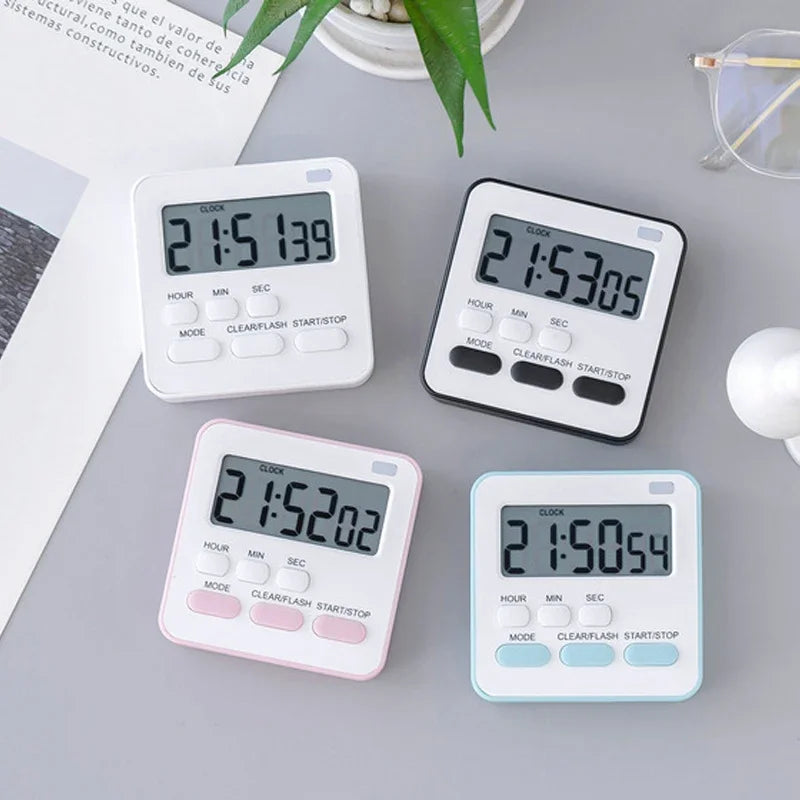Portable Mini Digital Clock with Flashing Light Timer Cooking Kitchen Sport Study Game with Magnetic Countdown Alarm Clock 2023