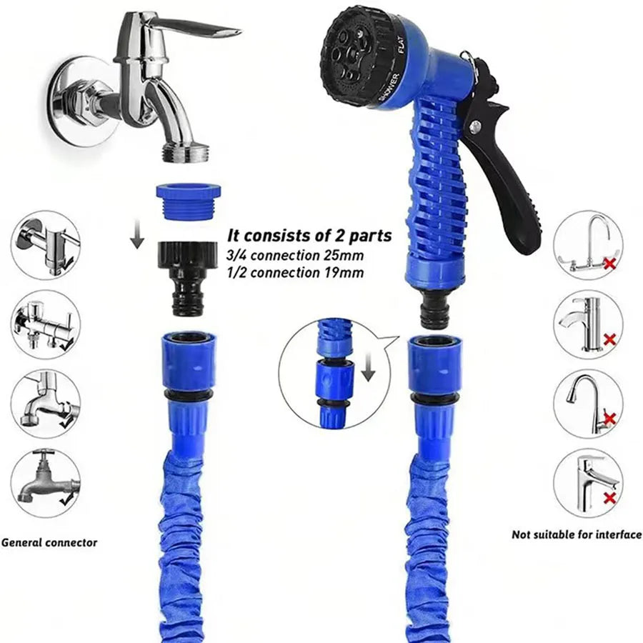 Water Gun, 7Water Spraying Functions, Home Expandable Magic Hose, High-Pressure Car Wash, Garden Watering Hose