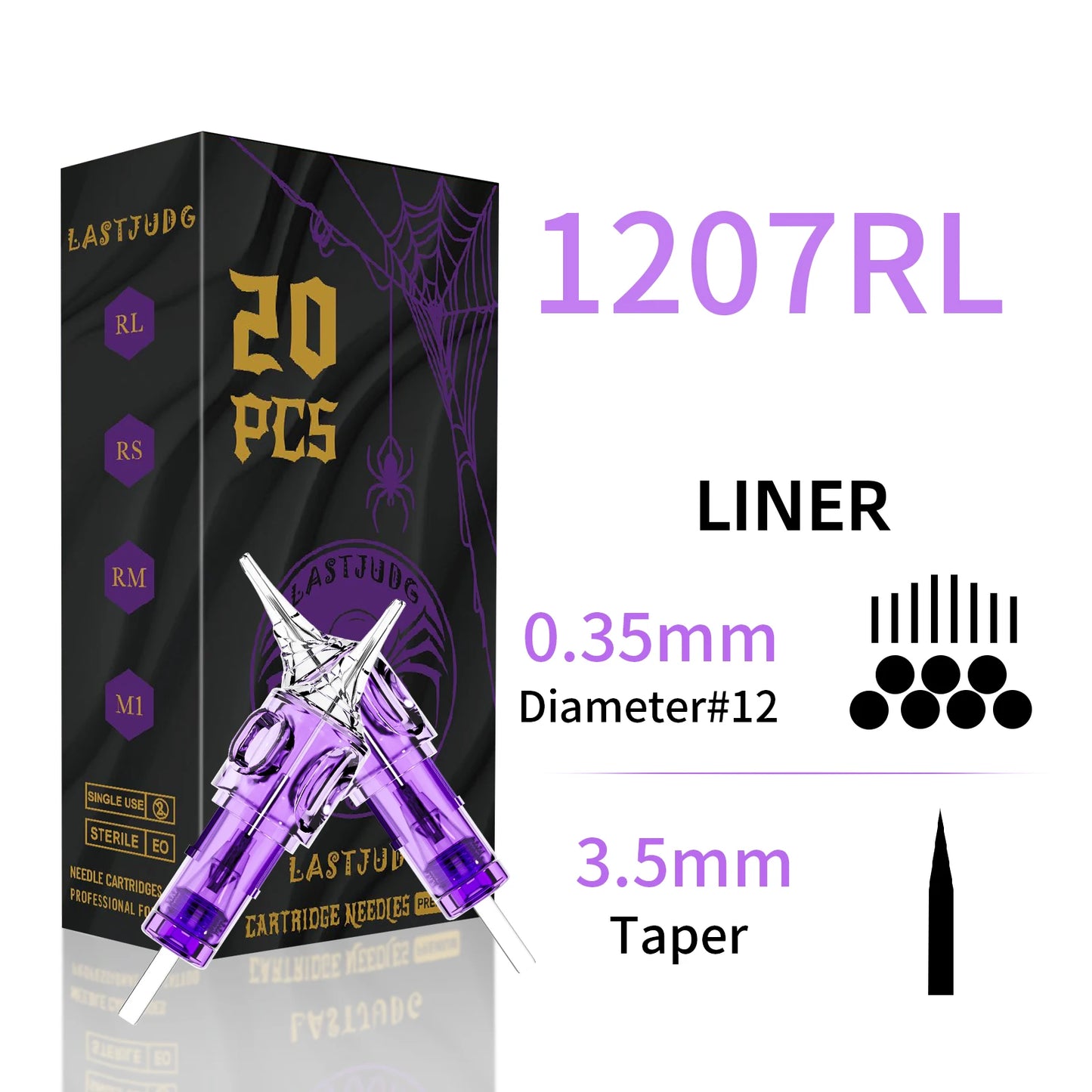 LASTJUDG Tattoo Needles 20PCS Disposable Tattoo Needles RL RS M1 RM Permanent Makeup Tattoo Cartridge Needle For Tattoo Pen