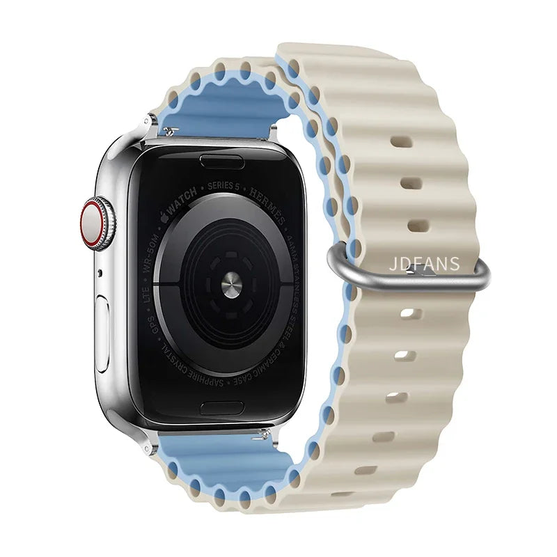 Ocean Band for Apple watch Ultra Series 10 9 7 8 5 6 SE 49mm 45mm 46mm 42mm 44mm 40mm 41mm Silicone bracelet correa iWatch Strap