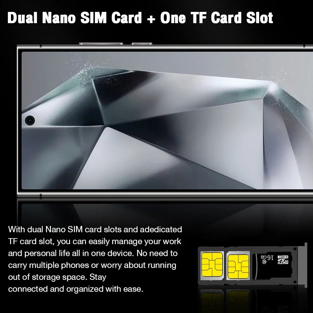 2025 New Hot S25 Ultra Original Intelligent 5g Dual Card Dual Standby Android 14 System 8000mah Battery Global Version
