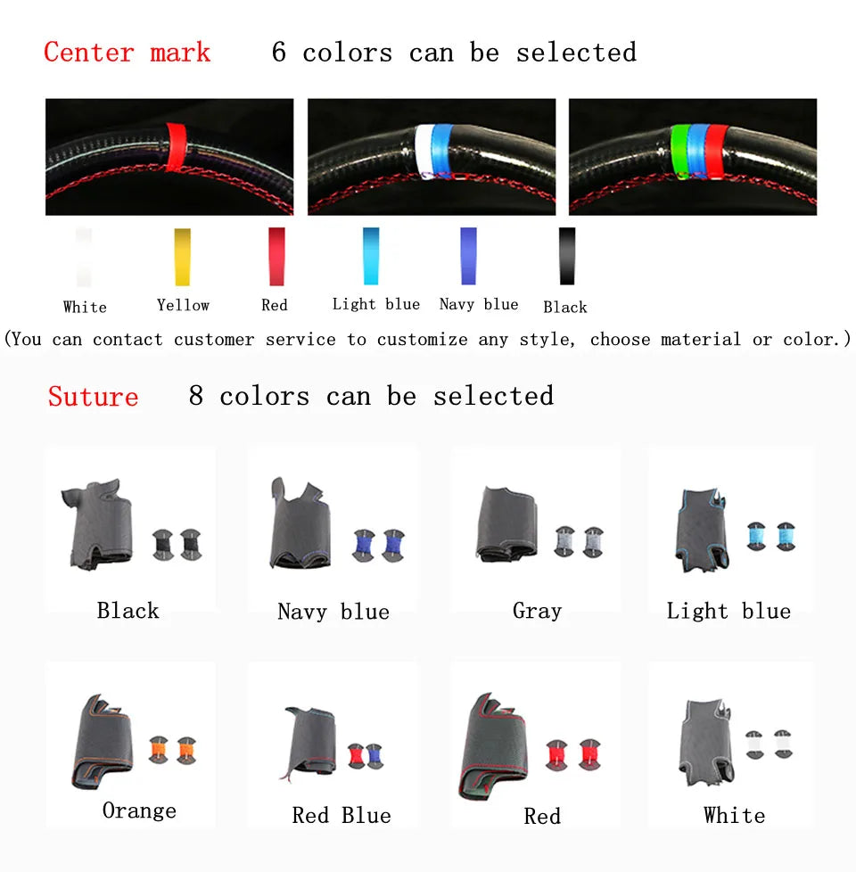 Customize DIY Car Steering Wheel Cover Microfiber Leather For MG ZS HS GS 5 6 RX5 RX8 ZST ZS EV 2017-2023 Car Accessories