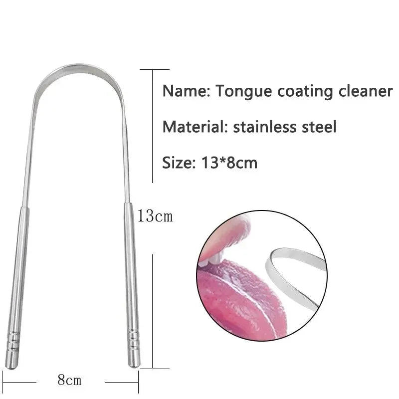 U Shape Tongue Scraper Oral Care Tools Stainless Steel Clean Mouth Clean Tongue Brush Bad Breath Tongue Tongue Cleaner