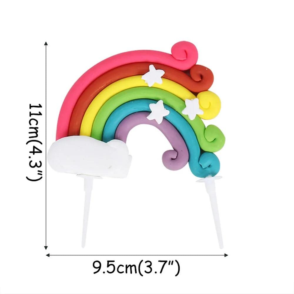 Unicorn Party Cake Topper Cloud Rainbow Cake Flags Decor Kids Birthday Party Cupcake Topper Unicorn Party Supplies