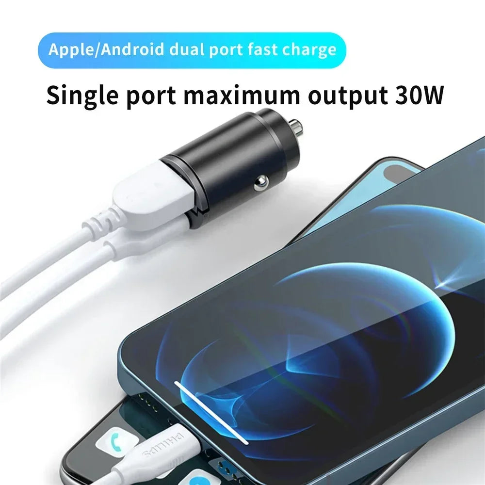 200W USB Car Charger Fast Charging Type C Car Phone Charger Adapter For iPhone Samsung Xiaomi Huawei USB C Quick Charger In Car