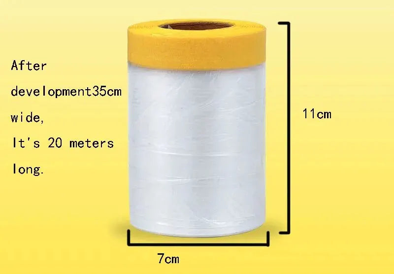 0.35m * 20m Transparent Plastic Shielding Film Waterproof Dust Cover Living Room Kitchen Furniture Decoration Vacant Protective