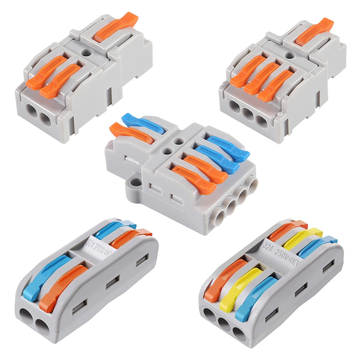 1 in Multiple out Quick Wiring Connector Universal Splitter Wiring Cable Push-in Can Combined Butt Home Terminal Block SPL 222