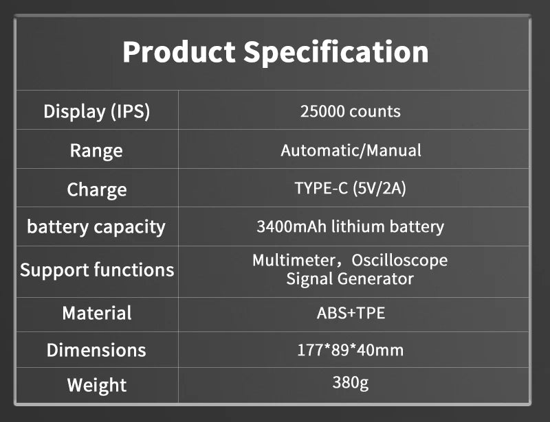 ZOYI ZT-703S 3-in-1 Oscilloscope Multimeter with 3.5 Inch IPS Display,25000 Counts, Dual Channel 50MHZ Bandwidth,280MSa/s High