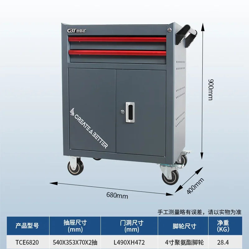2025 hot saleAuto repair tool cart Drawer type parts cabinet Mobile trolley Hardware storage cabinet Heavy tool cabinet Cross-bo