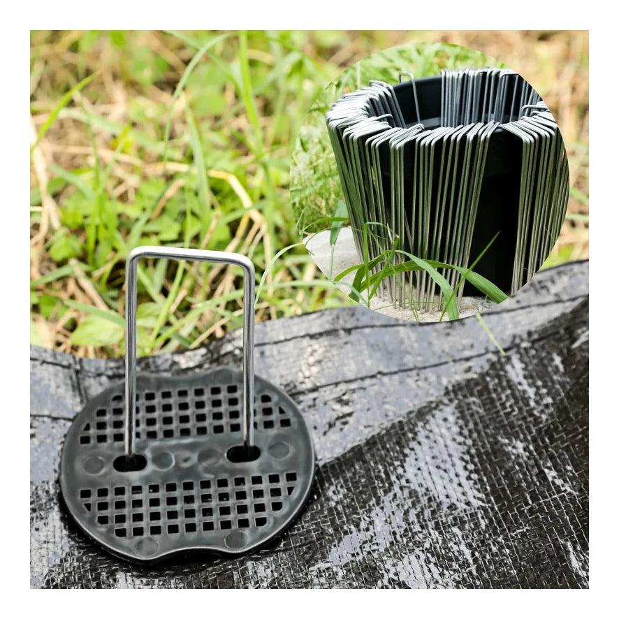 NEW Garden Peg Silver Metal U-Shape Garden Staple Garden Ground Nail Film Fixed Pegs Gardening Fixing Tools Film Peg retail