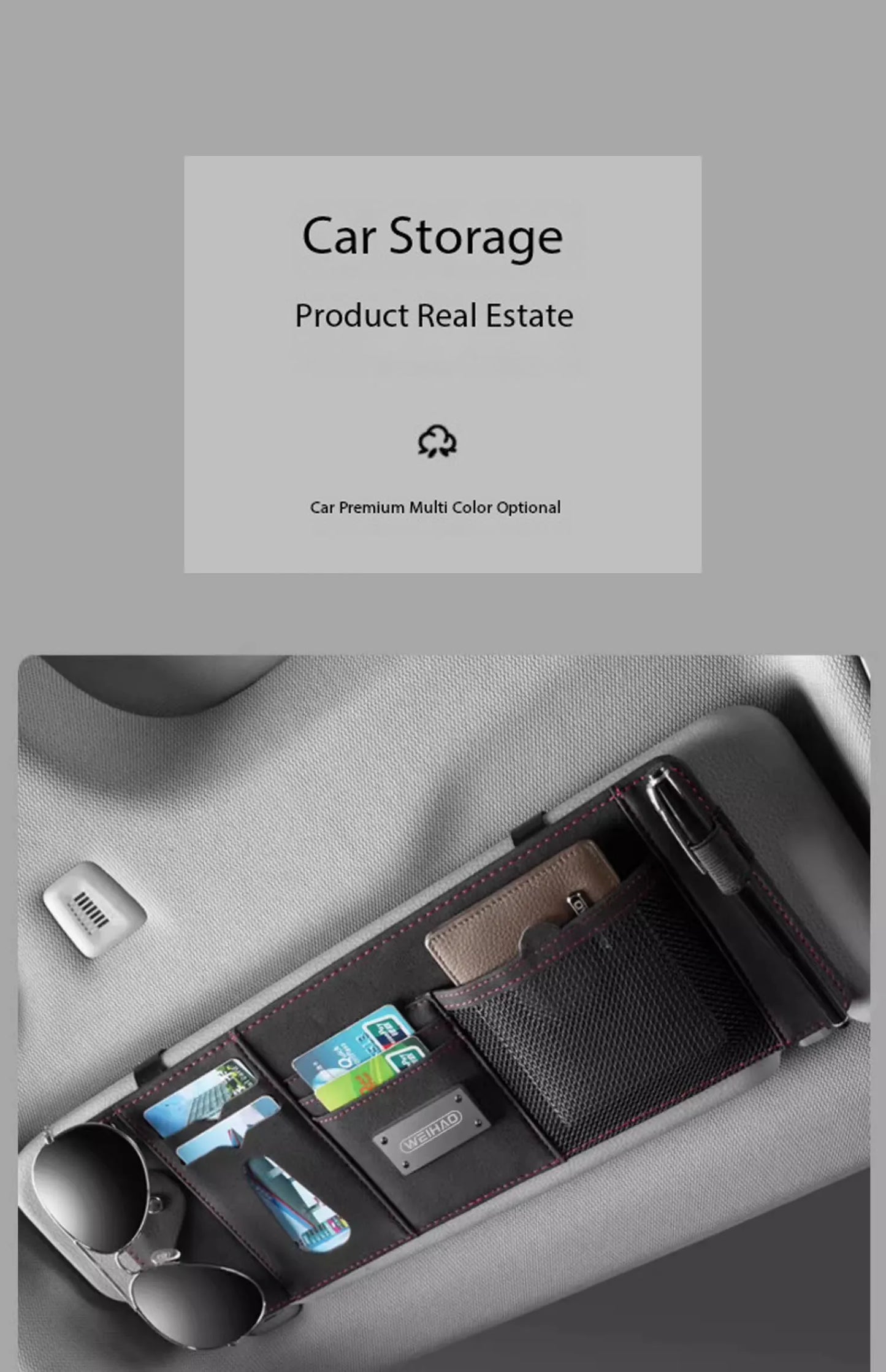 New Arrival Car Sun Visor Bill Pen Business Card Holder Organizer Storage Box Sunglasses Clip Stowing Tidying Car Accessories