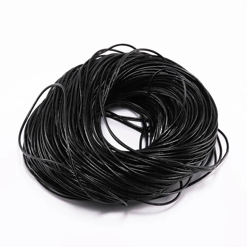 5 Meters/Lot 1-6mm Genuine Cow Leather Round Thong Cord DIY Bracelet Findings Rope String For Jewelry Making