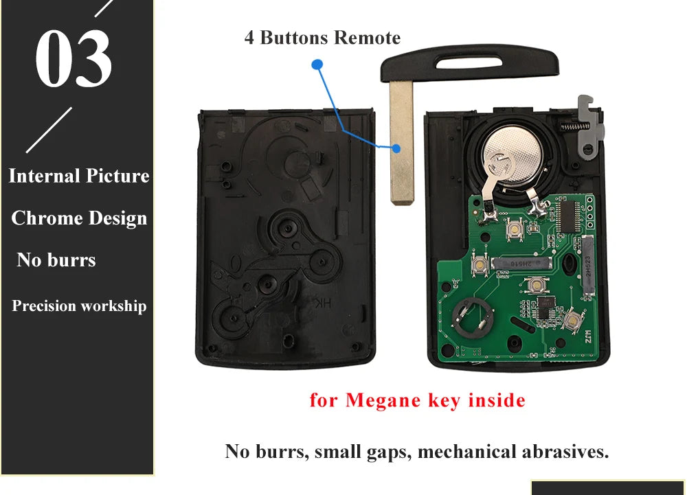 jingyuqin 433MHz ID46-PCF7952A Chip Smart Remote Car Key Card Fob For Renault Megane 3 Laguna 3 Scenic Fluence Keyless HandsFree