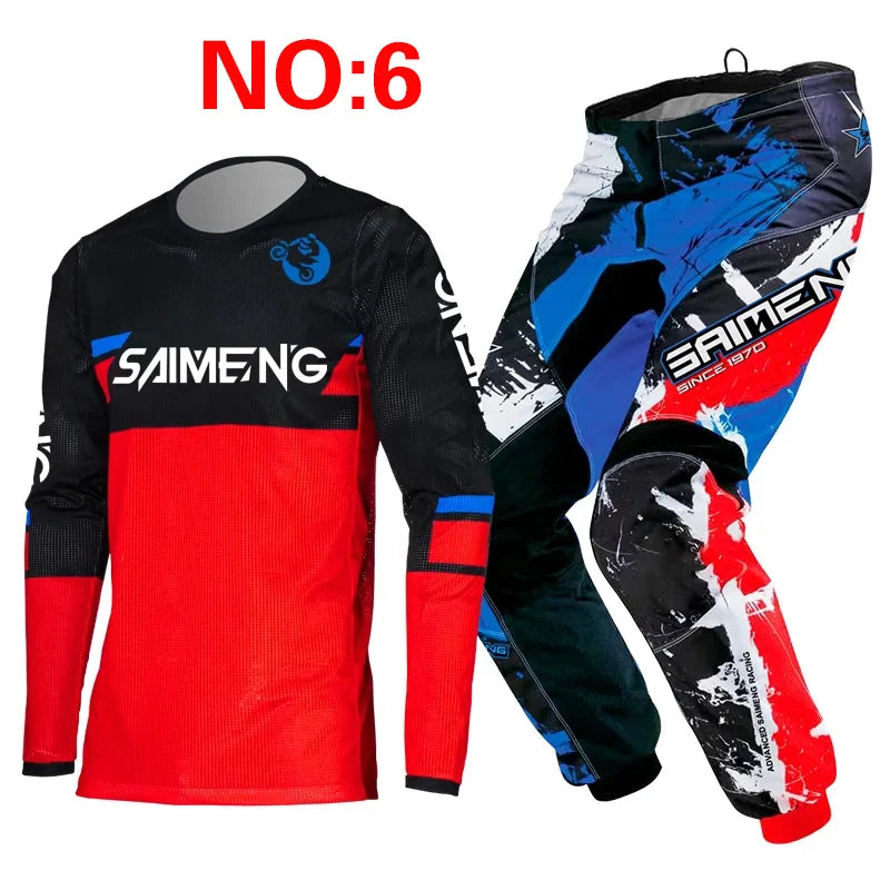 SIZE 20 22 24 26 28 saimeng children's enduro motocross gear set mx jersey pants motorcycle kits mtb Off Road youth racing suit