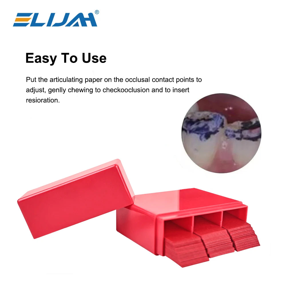 ELIJAH Dental Articulating Paper Dentista Blue Red Double-sided Bite Strips Oral Dentist Teeth Whitening Dental Materials Tools