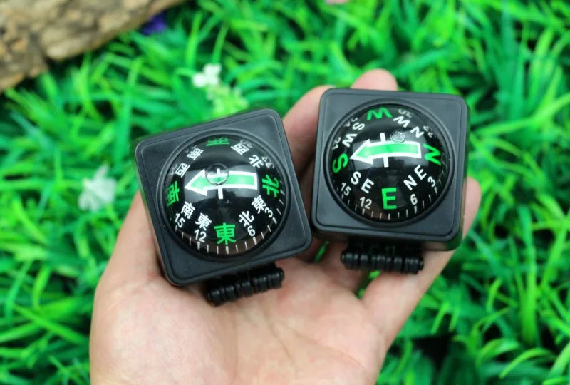 Outdoor Outing Car Guide Ball Self-driving Tour Compass with Thermometer Car Interior Decoration Accessories