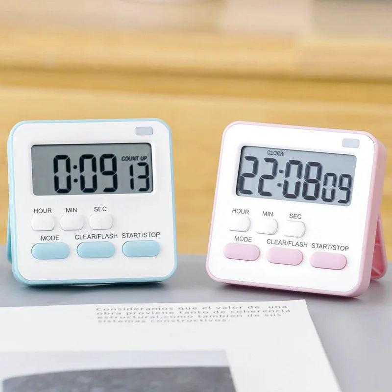 Portable Mini Digital Clock with Flashing Light Timer Cooking Kitchen Sport Study Game with Magnetic Countdown Alarm Clock 2023