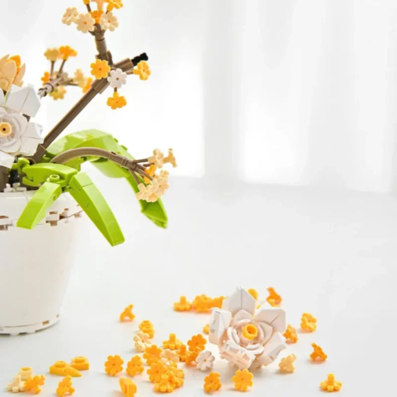 New Fragrans Model Building Blocks MOC Flower Potted Bonsai Ideas Home Decor Plant Collection Bricks Ideas DIY Toy For Girl Gift