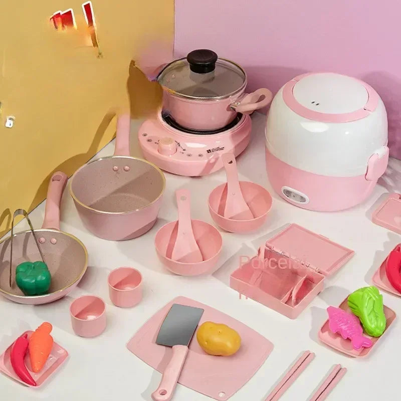 New Girl Baby Can Cook Funny Mini Kitchen Wholesale Real Cooked Family Toy Set Birthday Gift Girl Toys
