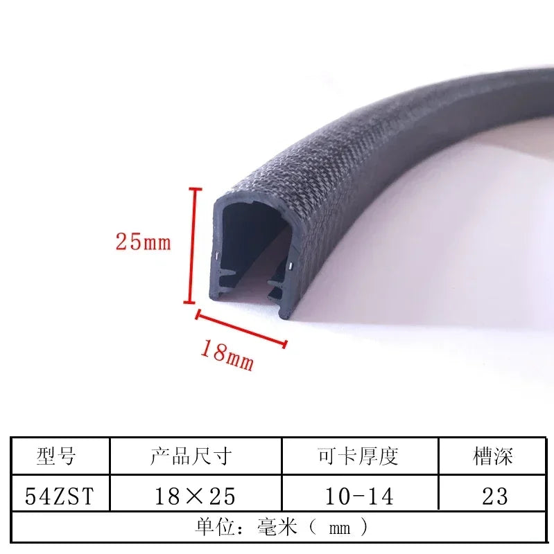 1/3M U-Shaped Sealing Strip Rubber Edging Stainless Steel Protectio Door Car Dustproof Safety Iron sheet edge protection strip