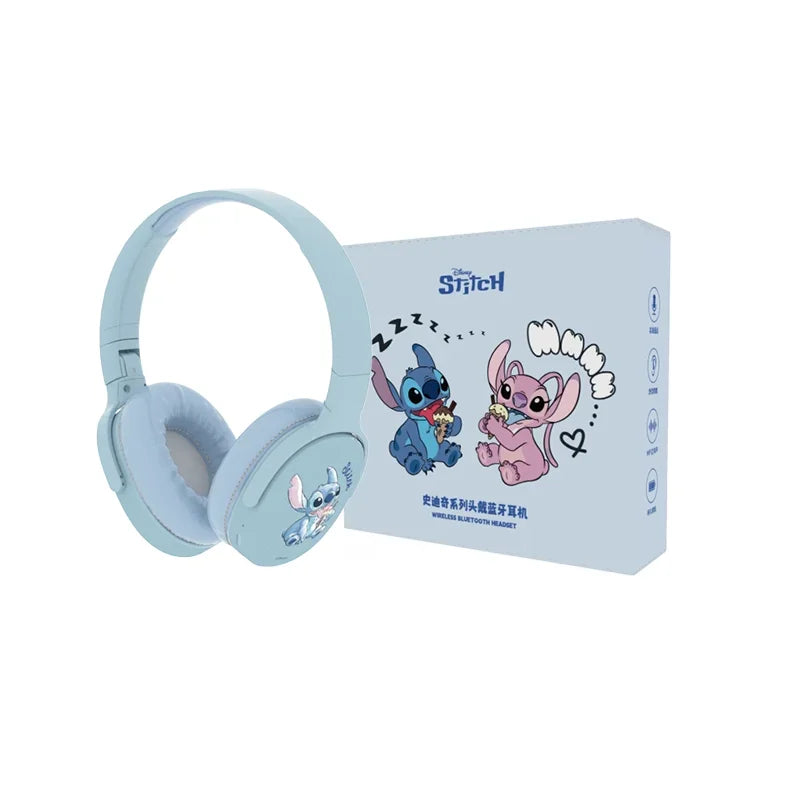 Disney P2961 Stitch Bluetooth Headphones Hifi Stereo Over-ear Headset Gamer Sports Wireless Earphones TF/AUX Music Player
