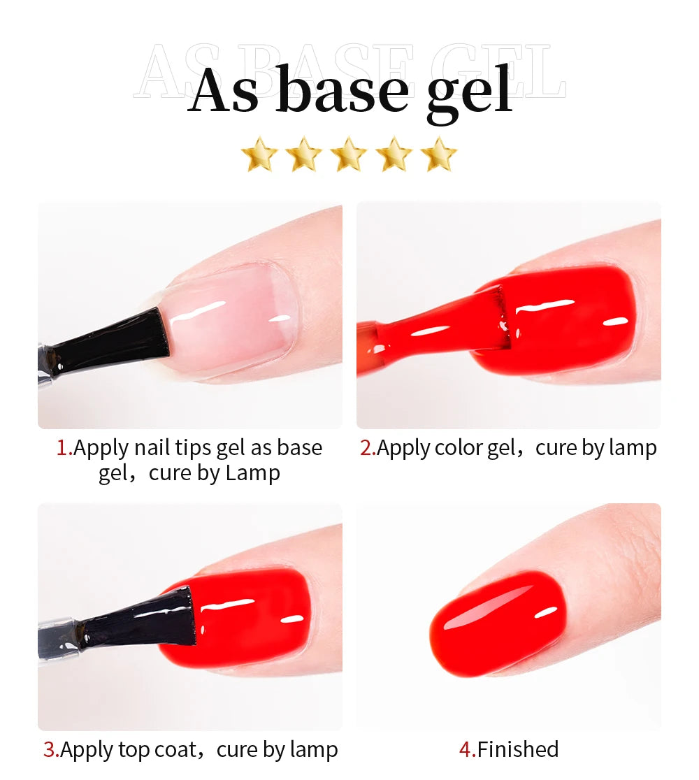 BOZLIN 15ML Nail Tips Glue Gel For Falses Nail Tips Fast Extension 3 IN 1 Function Nails Art Transparent Gel Polish Soak Off UV