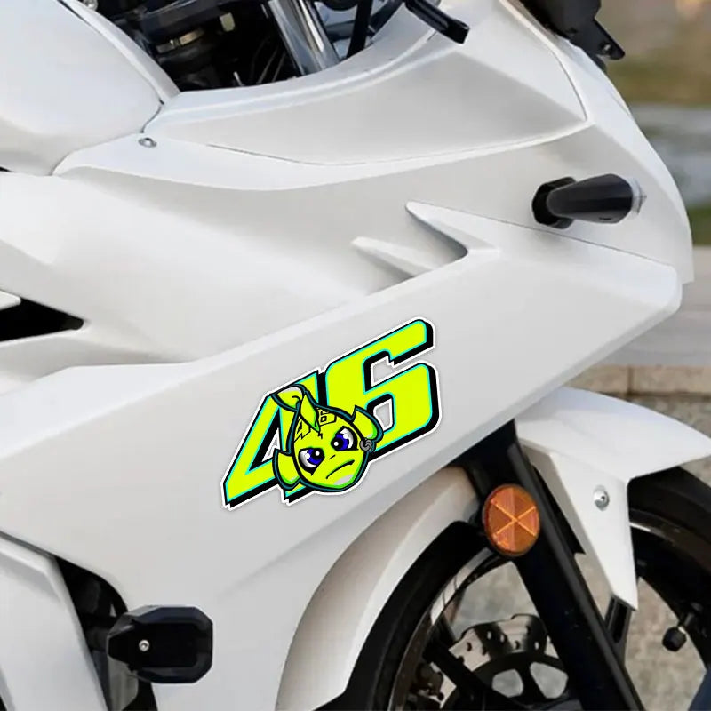 1/2PCS Green Fish Motorcycle Sticker Waterproof Vinyl Decal for Motorbike Side Panel Car Body Electric Scooter Decoration