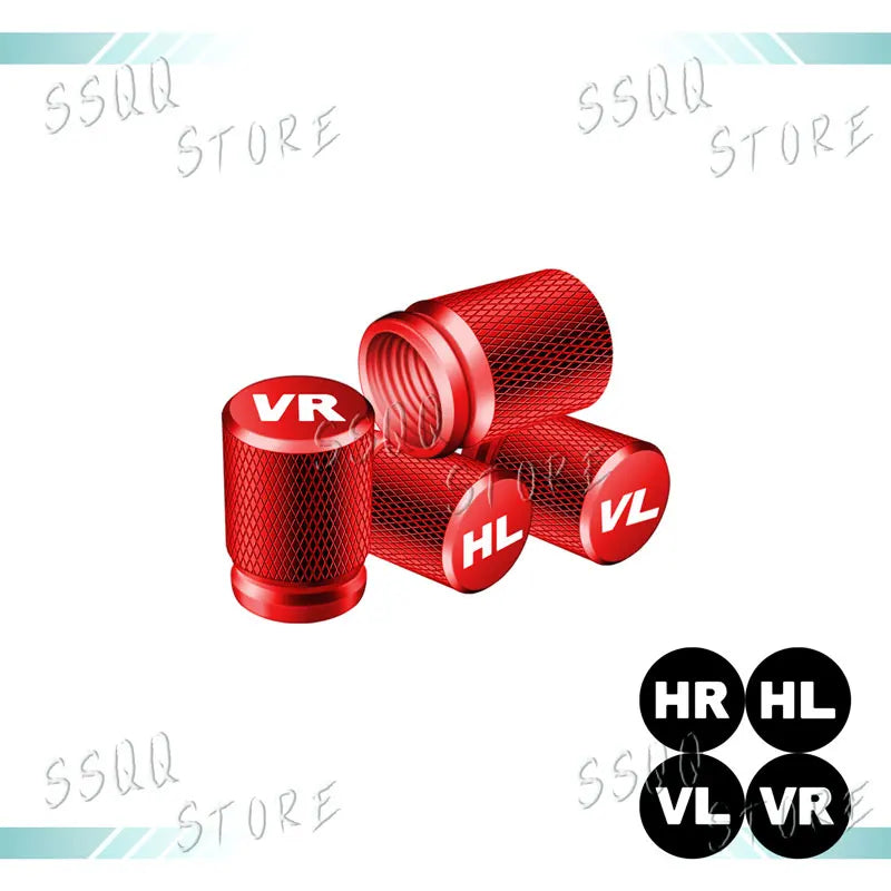4pcs VR VL HL HR Emblem Universal Car Wheel Tire Valve Stem Caps Dust Covers Metal Tire Wheel Stem Air Valve Cap Car Accessories