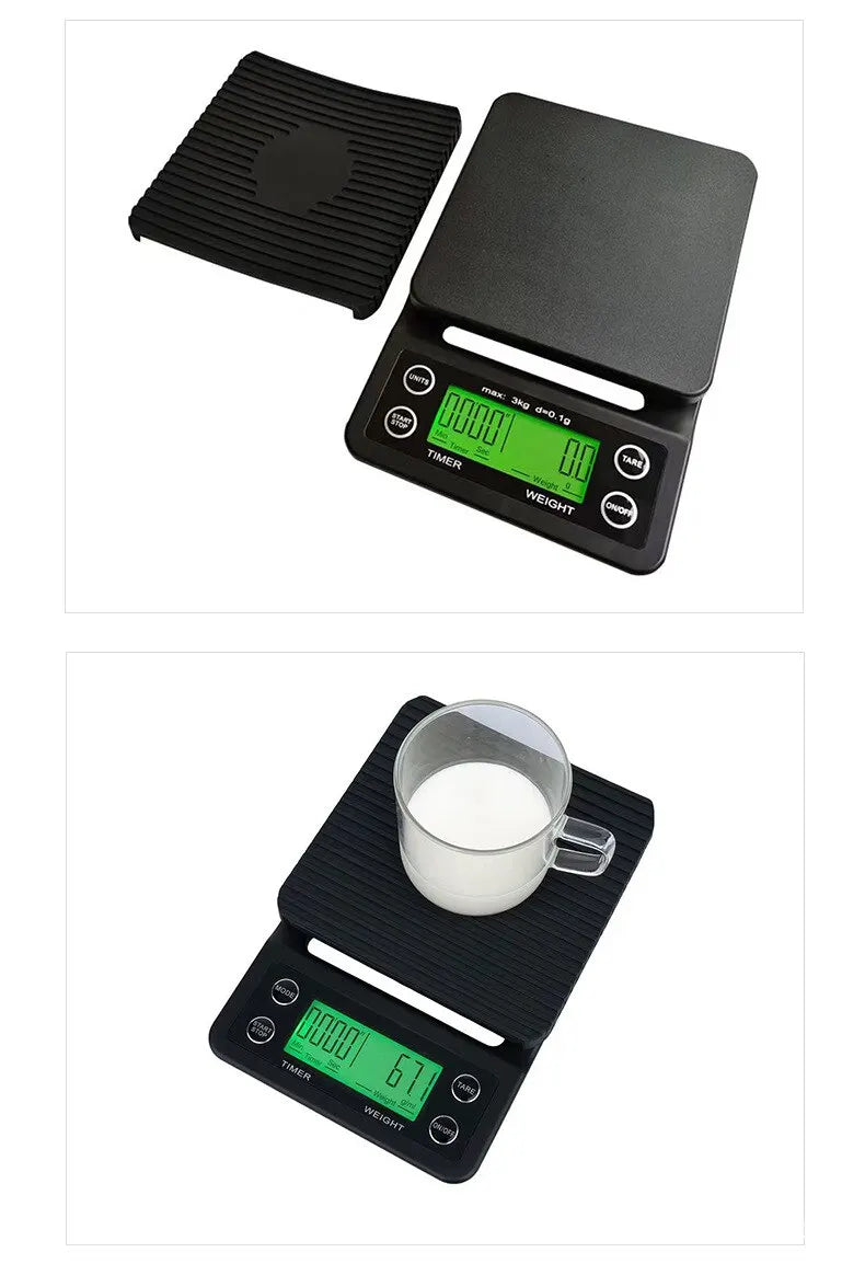 1pc Black Precision Coffee Dropping Scale 0.1g Coffee Dropping Scale With Timer Digital Kitchen Scale High Precision LCD Scale