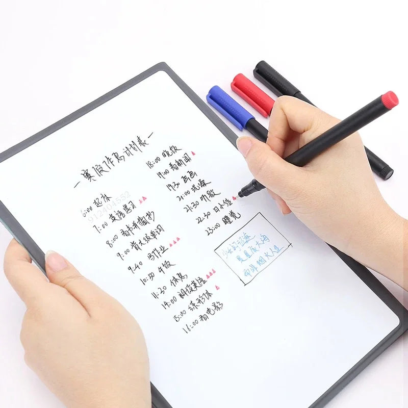 8pcs Erasable Whiteboard Pen 0.5mm Fine Point Black/Blue/Red Ink Blackboard Marker School Office Art Writing Stationery