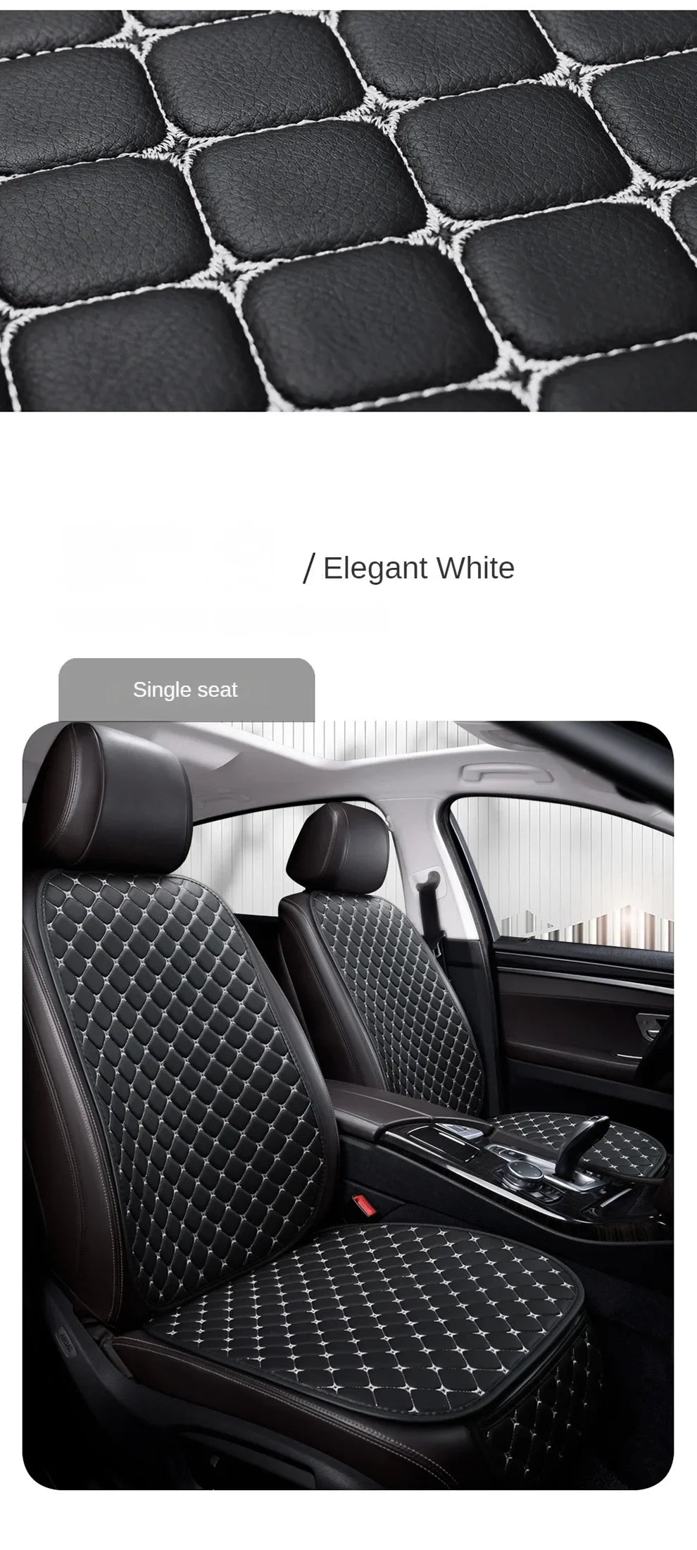 New Pu Leather Car Seat Cover Seat Back Cushion Minimalism Seat Cushion Universal Wear-resistant and Durable Four Seasons