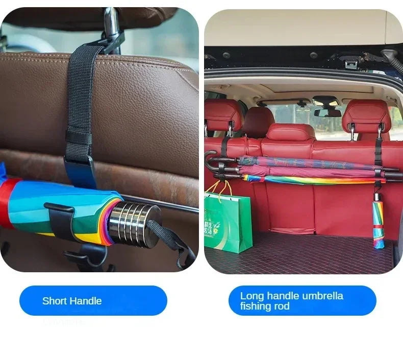 2Pcs car multifunctional rear seat trunk hooks seat backrests umbrella brackets car accessories travel accessories