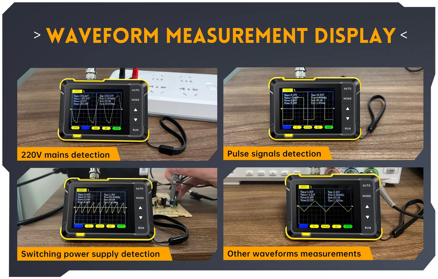 FNIRSI-138 PRO DSO152 Handheld Digital Oscilloscope 2.5MSa/s 200KHz Analog Bandwidth Support AUTO,80Khz PWM And Firmware Update