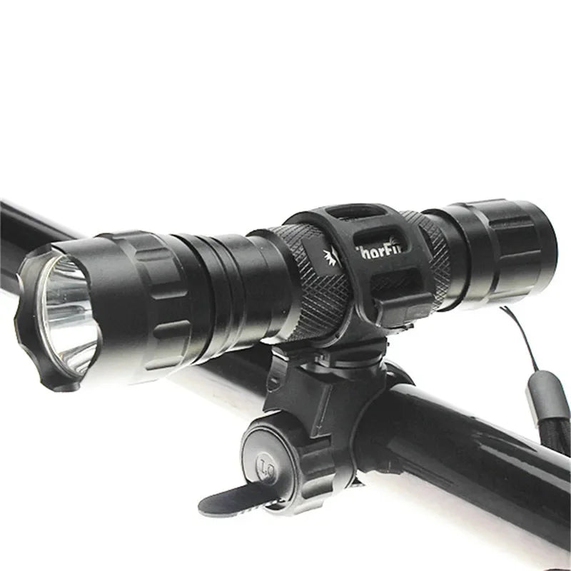 20-45mm Bicycle Flashlight Holder Mount 360° Adjustable Rubber Straps Cycle Bike Front Torch LED Headlight Clamp Clip Bracket