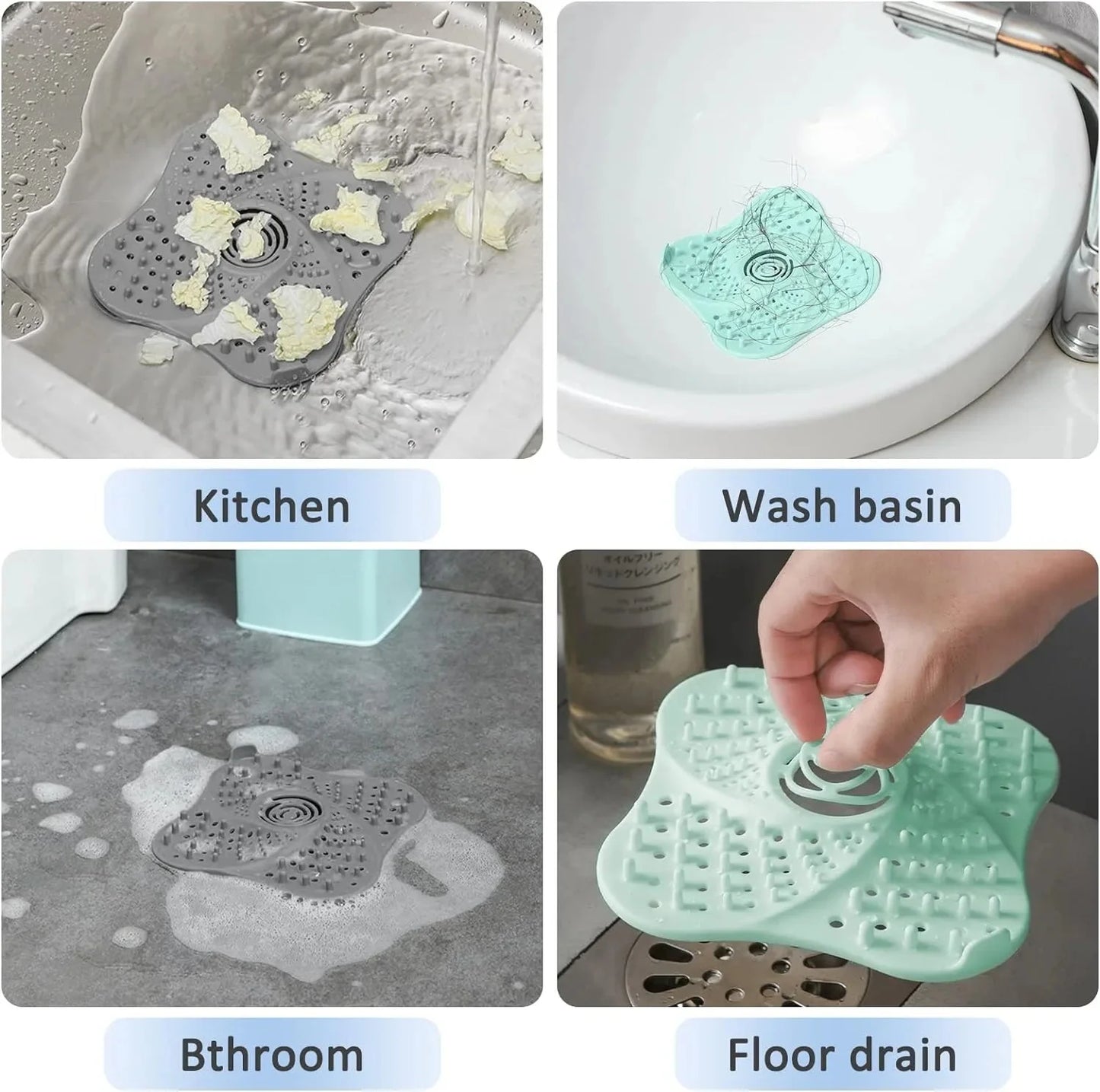 Anti-blocking Hair Catcher Hair Stopper Plug Trap Shower Floor Drain Covers Sink Strainer Filter Bathroom Kitchen Accessories