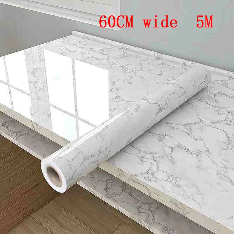 Kitchen Oil Resistant Stickers Waterproof Self-adhesive Wallpaper Stove Countertop Protective Pad Cabinet Countertop Marble Film