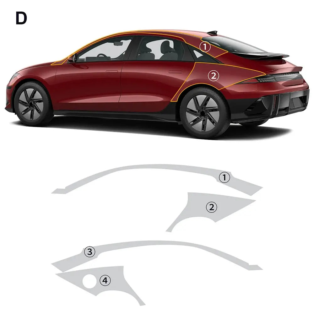 PFCC for Hyundai Ioniq 6 2023 2024 Car Body Precut Sticker Paint Protection Film Anti-Scratch TPU Clear Bra PPF Decal 8.5mil