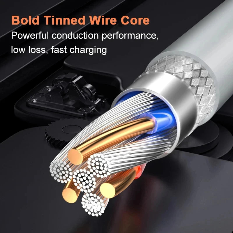 PD 30W USB A Cable For Apple iPhone 14 13 11 12 Pro Max XS XR X 7 8 Plus Fast Charging 2M USB C Data Cables Charger Accessories