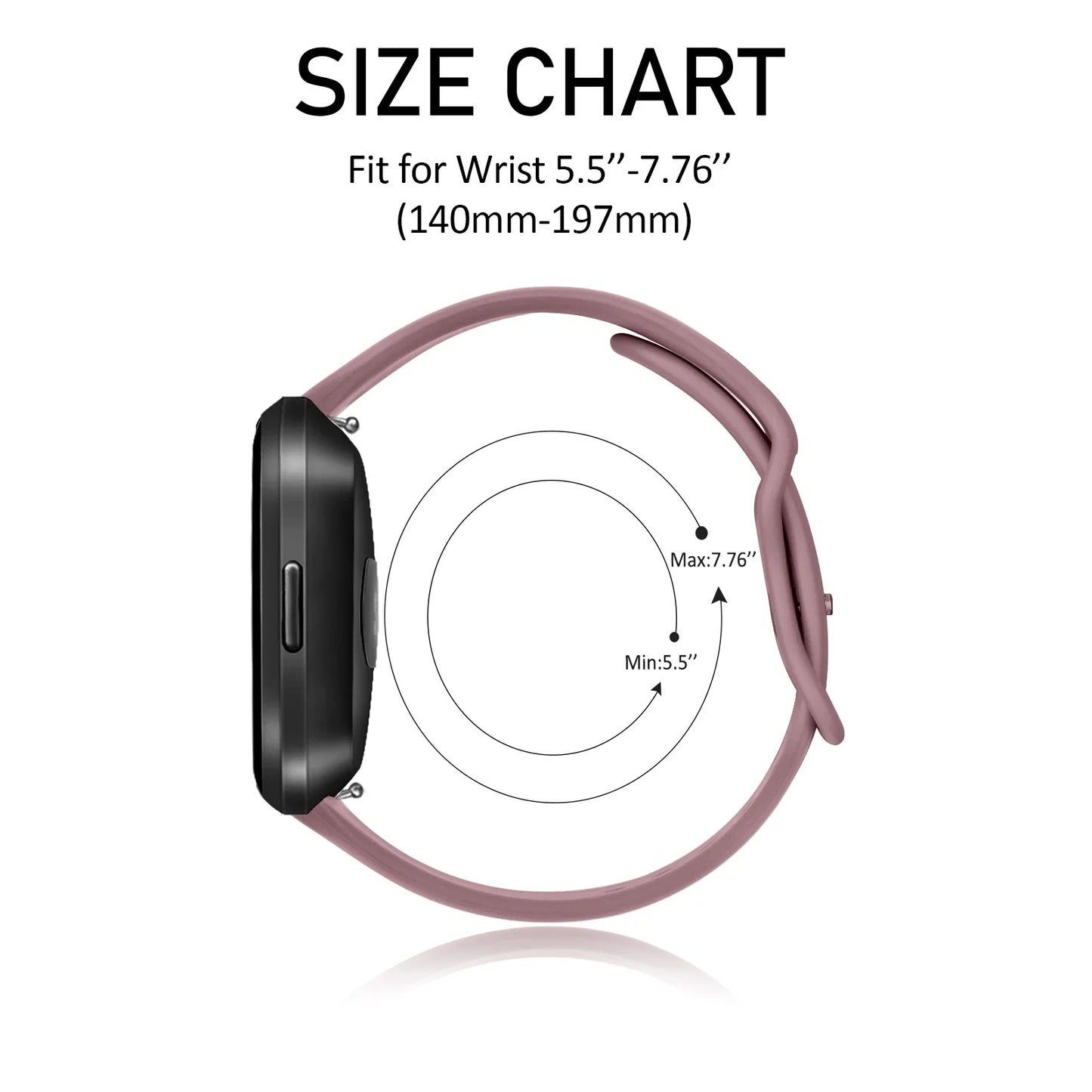 Silicone Watch Strap for Fitbit Versa/Versa 2/Versa Lite Band Soft Adjustable Wristband for Fitbit Versa Smartwatch Watchband
