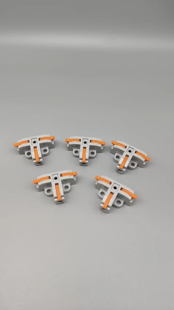 5PCS T3 T4 Quick Connector T-Clip Three-Way And Four-Way Splitter T-Clip Cable Branch Quick Connector Terminals