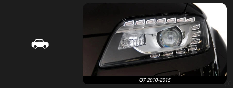 Car Styling Headlights for Audi Q7 LED Headlight 2006-2015 Head Lamp DRL Signal Projector Lens Automotive Accessories