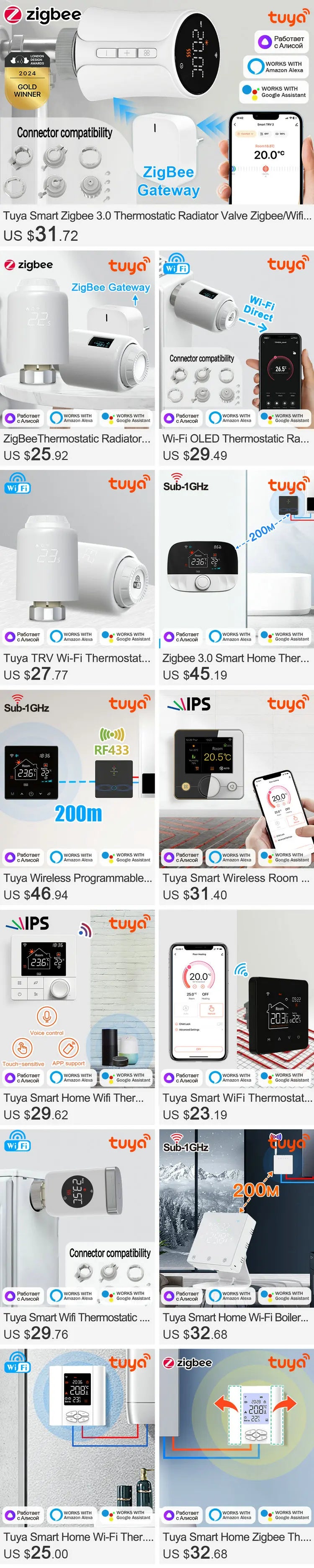 Tuya Wifi Boiler Thermostat Wireless Heating Room Thermostats Wifi Battery Operated Gas Boiler Water Heating Alexa Google Home