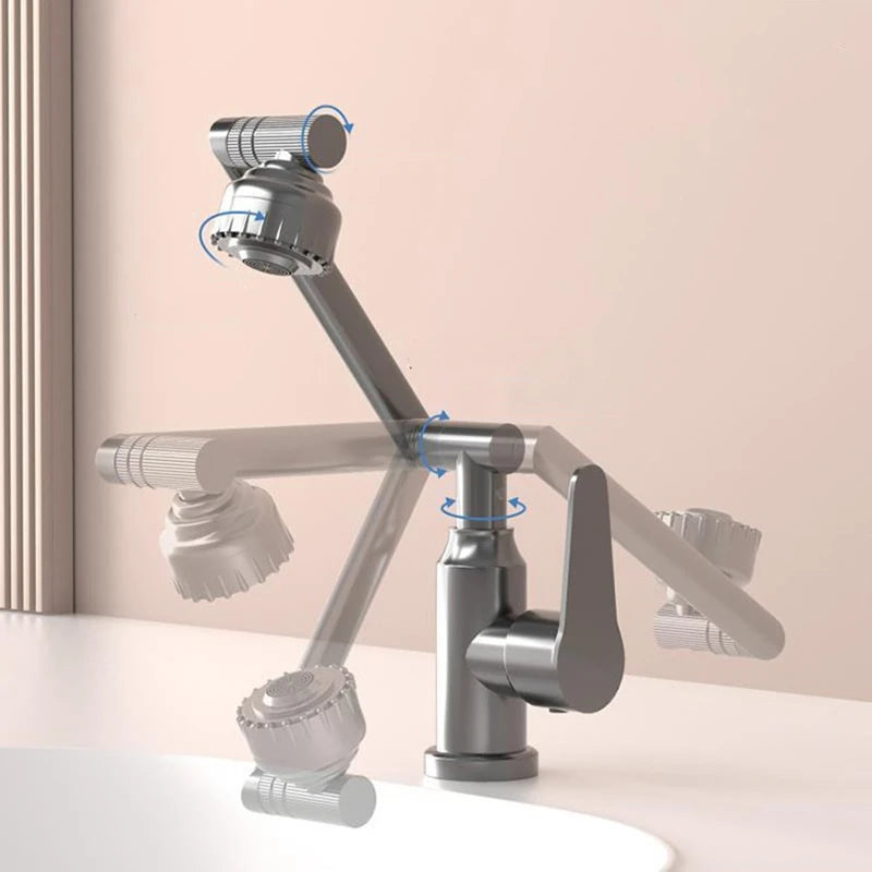 1080° Swivel Kitchen Sink Faucet Bathroom Sink Faucet Basin Faucet Multifunction Cold and Hot Water Tap