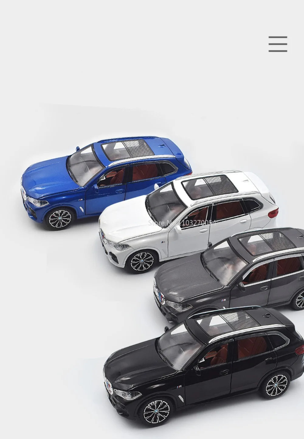 1/24 X5 Alloy SUV Model Car Toy Diecasts Metal Rear Wheel Pull Back Function Vehicle Models With Sound Light Toys For Kids Gifts